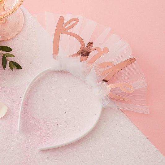 Rose Gold Bride Hens Party Bridal Shower Headband - party supplies and decorations from Party & Pout Australia