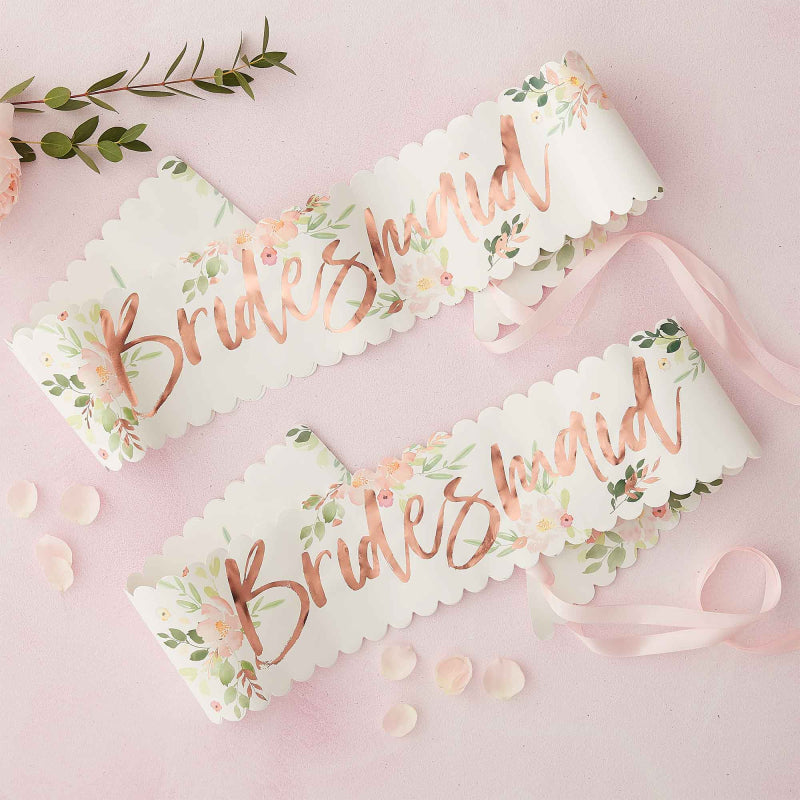 Floral Hens Party Bridesmaid Sash - party supplies and decorations from Party & Pout Australia