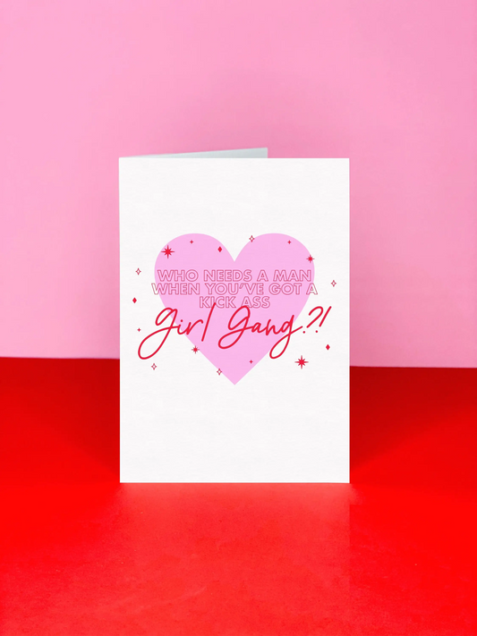 who needs a man when youve got a kick ass girl gang greeting card fun friendship card australia