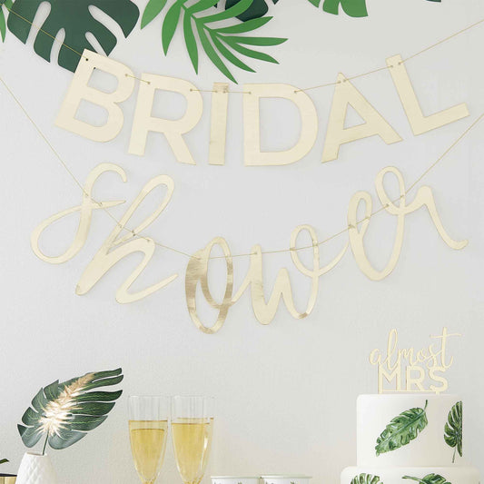 Gold Bridal Shower Banner Bunting - banners, bunting and hanging decorations from Party & Pout Australia