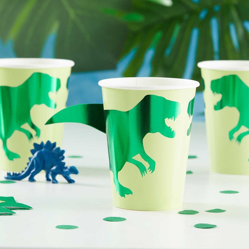 dinosaur paper cups 8 pack kids birthday party drinkware australia