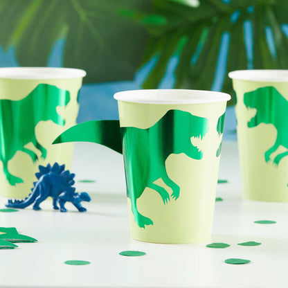 dinosaur paper cups 8 pack kids birthday party drinkware australia