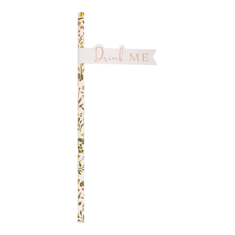 Let's Par Tea Floral Drink Me Paper Party Straws - party supplies and decorations from Party & Pout Australia