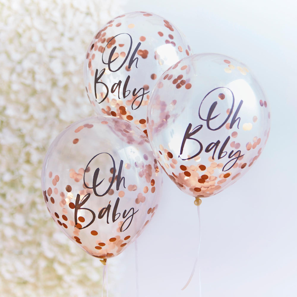 rose gold oh baby confetti balloons baby shower party décor australia