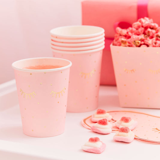 pink pamper party paper cups 8 pack girls birthday party australia