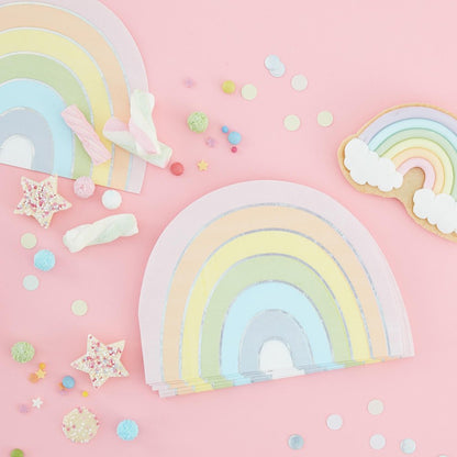 Pastel Rainbow Arch Paper Party Napkins Serviettes - party napkins and serviettes from Party & Pout Australia