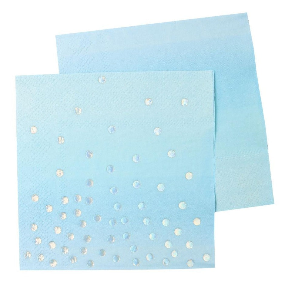 Pastel Blue Iridescent Holographic Napkins Serviettes - party napkins and serviettes from Party & Pout Australia