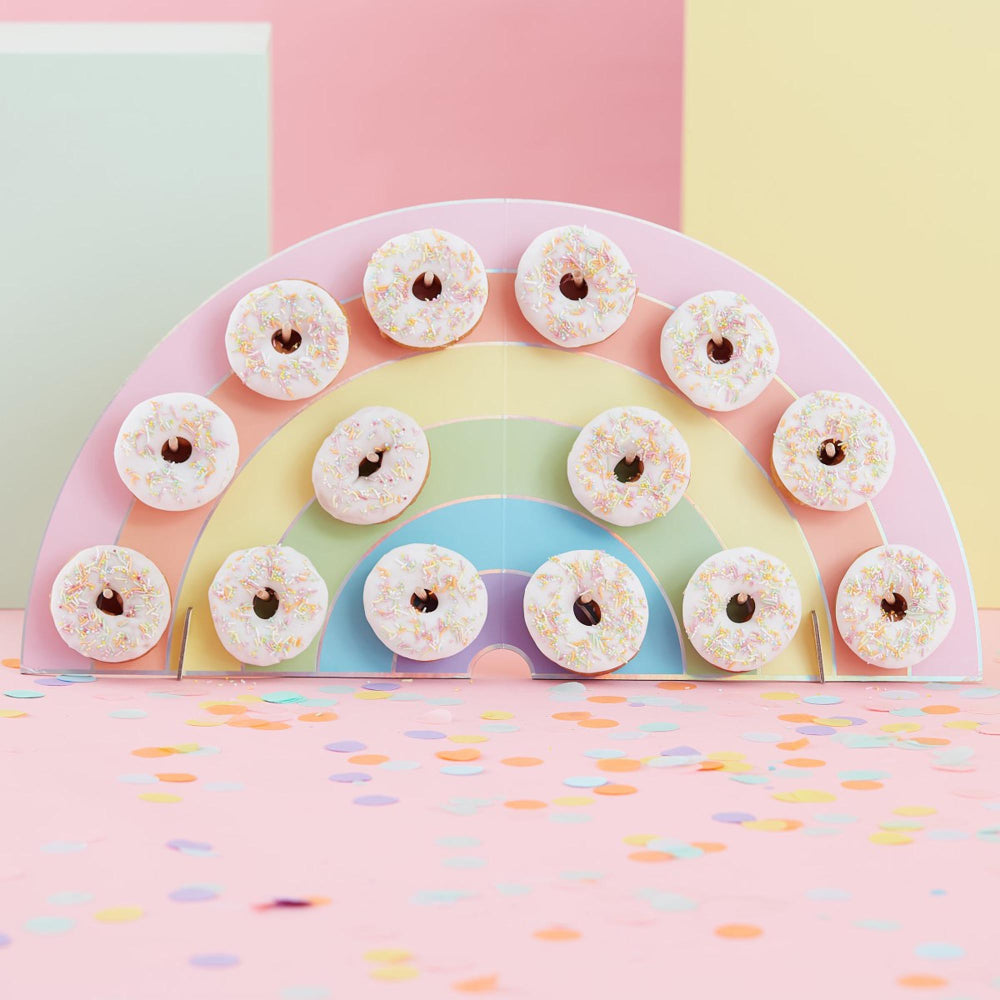 Pastel Rainbow Doughnut Arch Wall Party Stand - party supplies and decorations from Party & Pout Australia