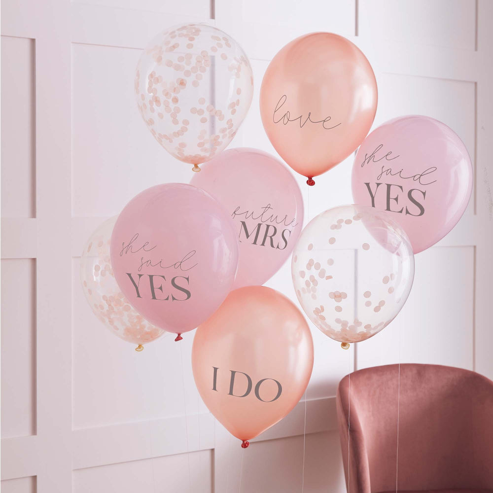 Pink Rose Gold Team Bride Bridal Shower Hens Party Balloons - party balloons and balloon decorations from Party & Pout Aus...