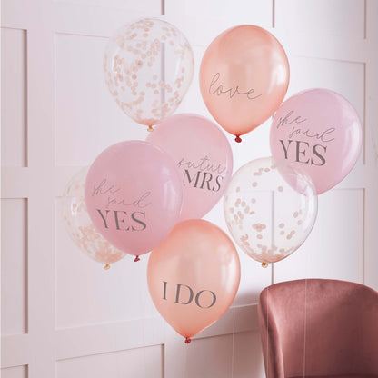 Pink Rose Gold Team Bride Bridal Shower Hens Party Balloons - party balloons and balloon decorations from Party & Pout Aus...