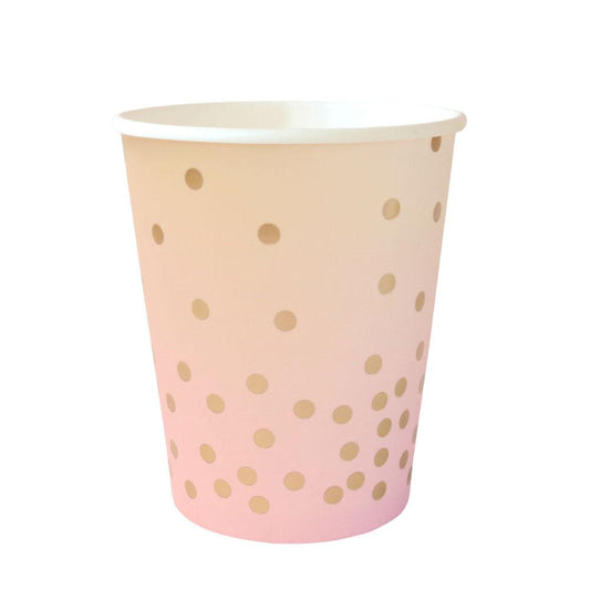 Pink, Peach & Gold Paper Party Cups - party cups and drinkware from Party & Pout Australia