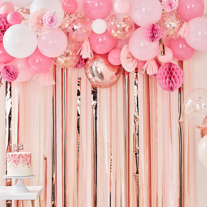 Pink & Rose Gold Party Balloon Fan Garland Arch Kit DIY - balloon garlands and arches from Party & Pout Australia