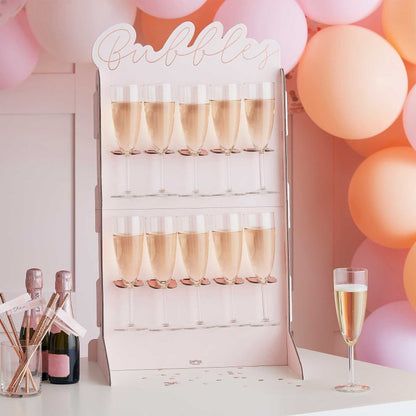 Rose Gold Bubbles Champagne Wine Glass Drink Holder Wall - party supplies and decorations from Party & Pout Australia
