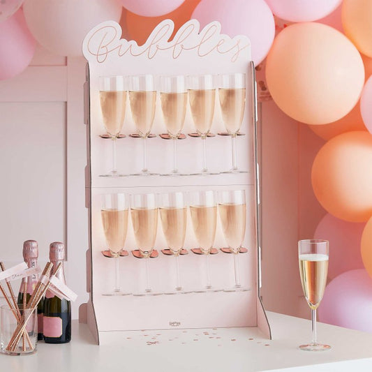 Rose Gold Bubbles Champagne Wine Glass Drink Holder Wall - party supplies and decorations from Party & Pout Australia