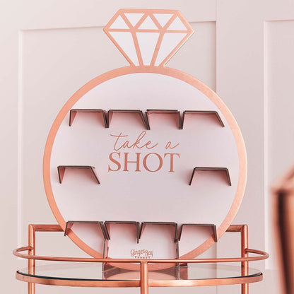 Rose Gold Engagement Ring Hens Party Shot Holder - party supplies and decorations from Party & Pout Australia