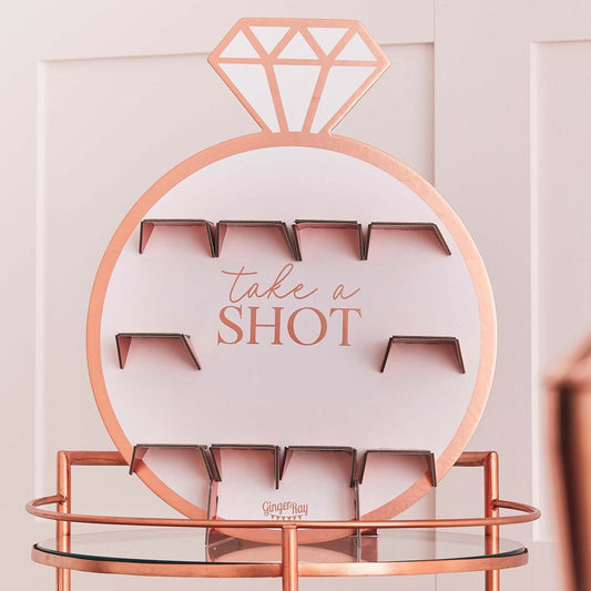 Rose Gold Engagement Ring Hens Party Shot Holder - party supplies and decorations from Party & Pout Australia