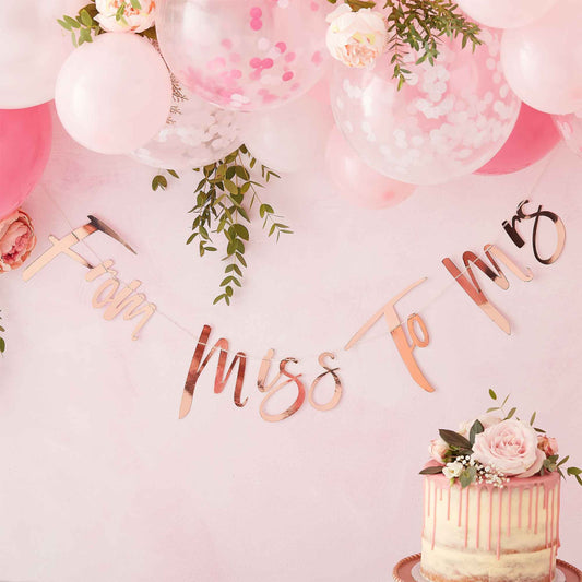Rose Gold From Miss To Mrs Hens Party Bunting Banner - party supplies and decorations from Party & Pout Australia