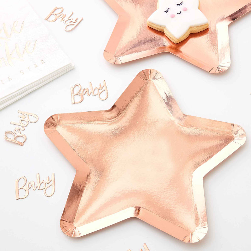 rose gold star shaped paper plates twinkle twinkle party tableware australia