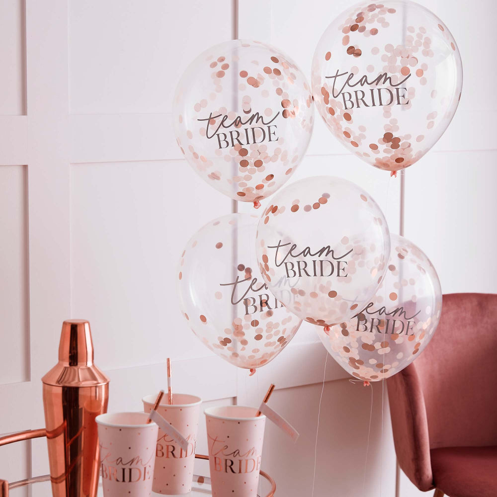 Rose Gold Team Bride Bridal Shower Hens Party Balloons - party balloons and balloon decorations from Party & Pout Australia