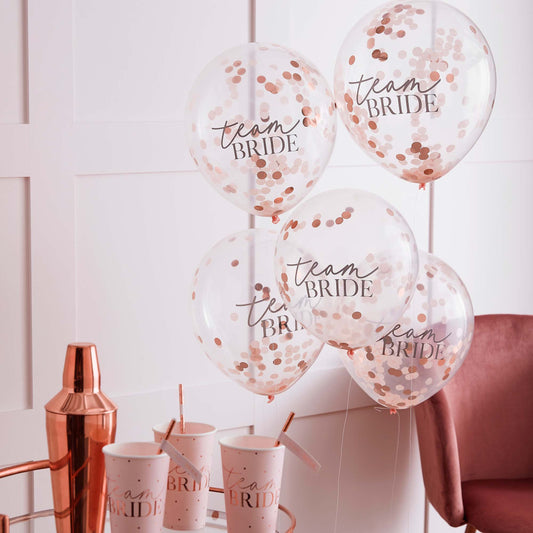 Rose Gold Team Bride Bridal Shower Hens Party Balloons - party balloons and balloon decorations from Party & Pout Australia