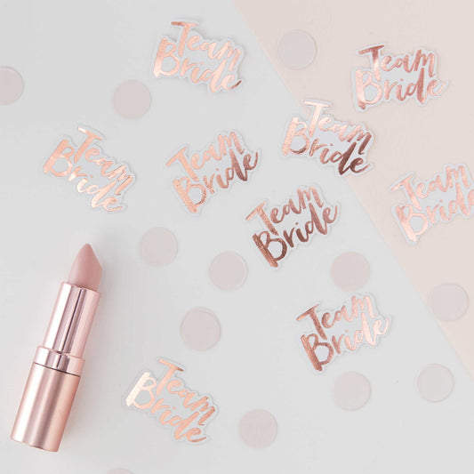 Team Bride Rose Gold Hens Party Bridal Shower Table Scatter Confetti - party supplies and decorations from Party & Pout Au...