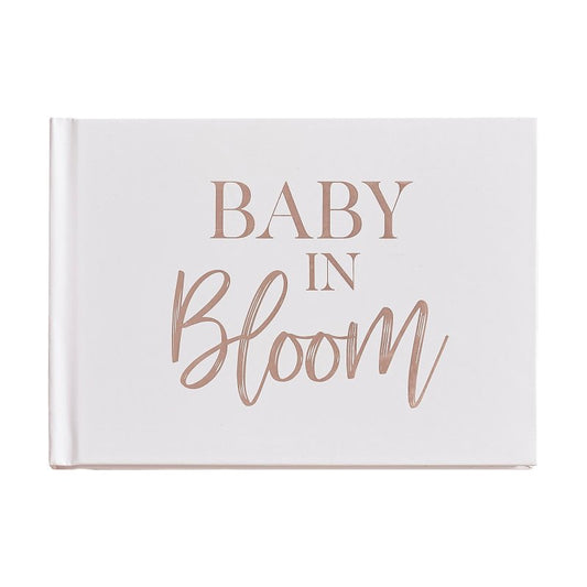 White & Rose Gold Baby In Bloom Baby Shower Guest Book Gift - party supplies and decorations from Party & Pout Australia