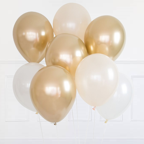White & Gold Balloon Bunch Bouquet - party balloons and balloon decorations from Party & Pout Australia