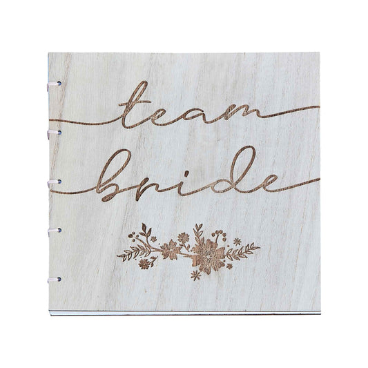 Wooden Boho Team Bride Bridal Shower Guest Book Keepsake Gift - party supplies and decorations from Party & Pout Australia