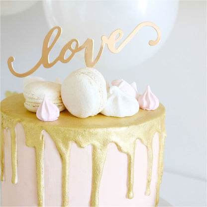 Gold Love Party Cake Topper - cake toppers and dessert table decorations from Party & Pout Australia