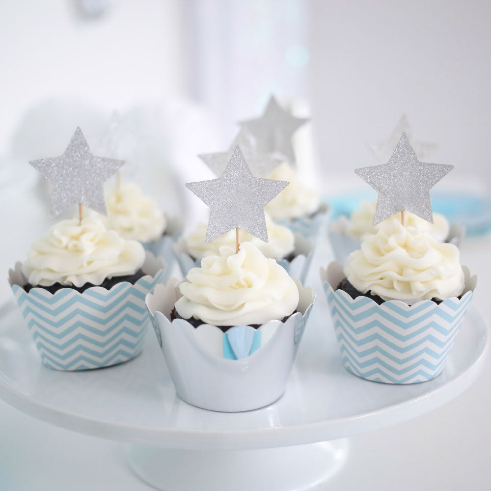 Silver Mirror Card Party Cupcake Wrapper - party cups and drinkware from Party & Pout Australia