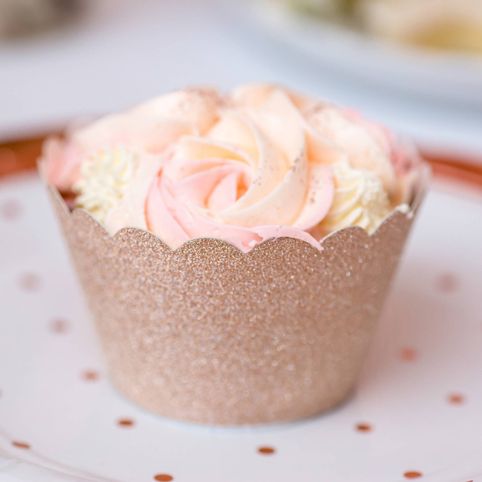 Rose Gold Glitter Card Party Cupcake Wrapper - party cups and drinkware from Party & Pout Australia