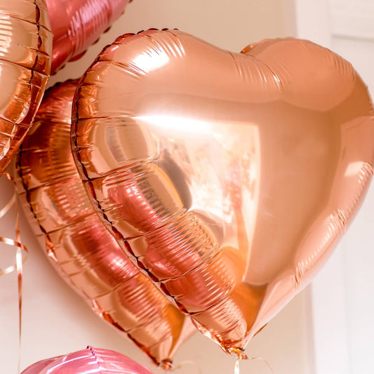 Rose Gold Foil Heart Party Balloon - party balloons and balloon decorations from Party & Pout Australia