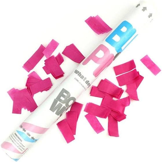 Pink Confetti Gender Reveal 30cm Cannon Baby Girl - party supplies and decorations from Party & Pout Australia